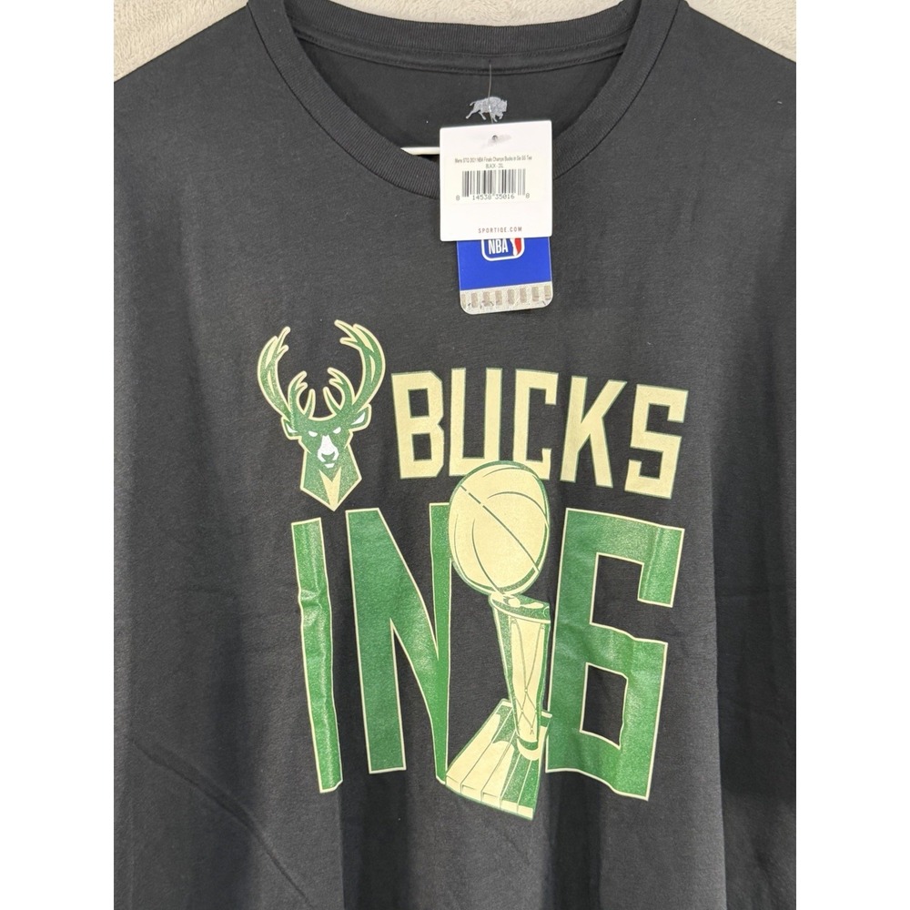 Milwaukee Bucks 2021 NBA Finals Champs Bucks in Six T Shirt 2XL NWT Sportiqe